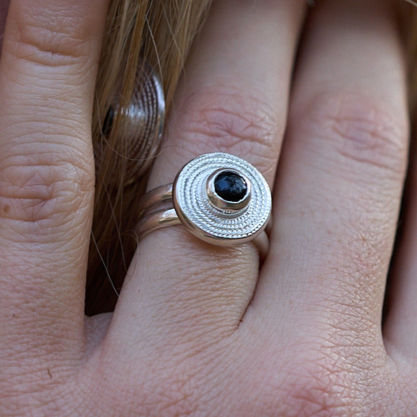 Sterling Silver ndoro onxy ring made in Zimbabwe