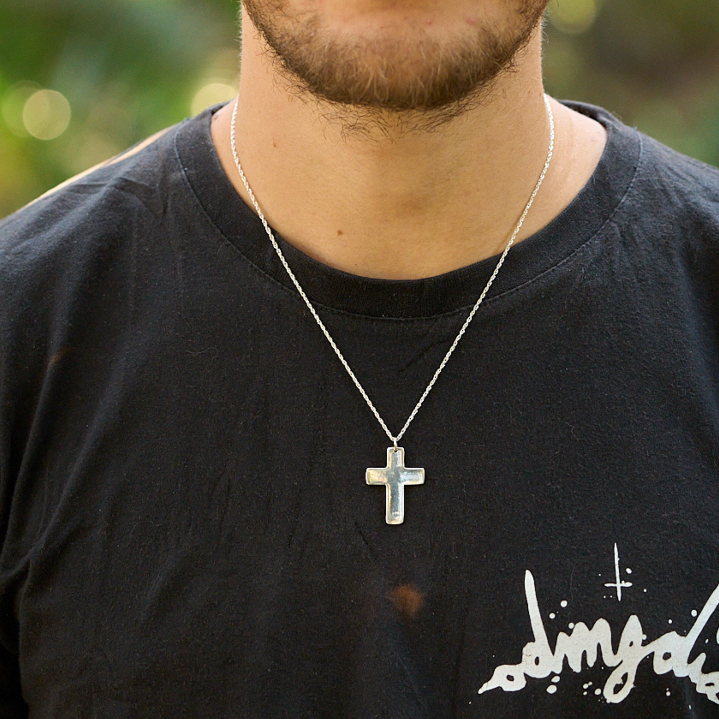 Sterling Silver Plain Cross Necklace made by The Zuri Collection in Zimbabwe, Africa