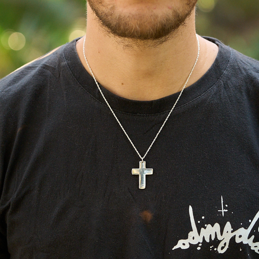 Sterling Silver Plain Cross Necklace made by The Zuri Collection in Zimbabwe, Africa