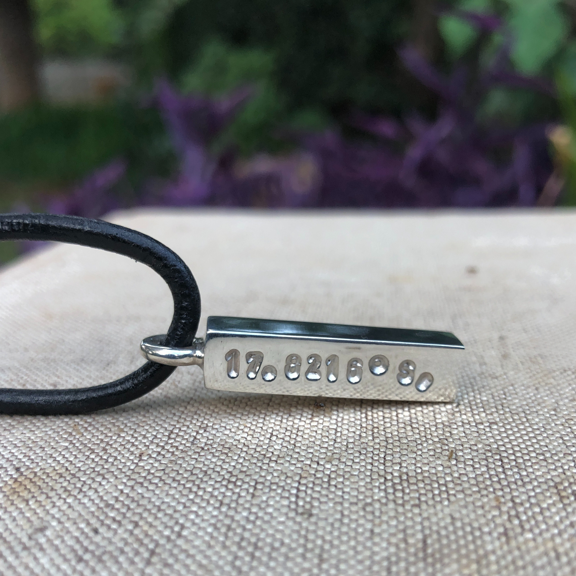 Leather and Chunky GPS Bar Necklace made in Zimbabwe