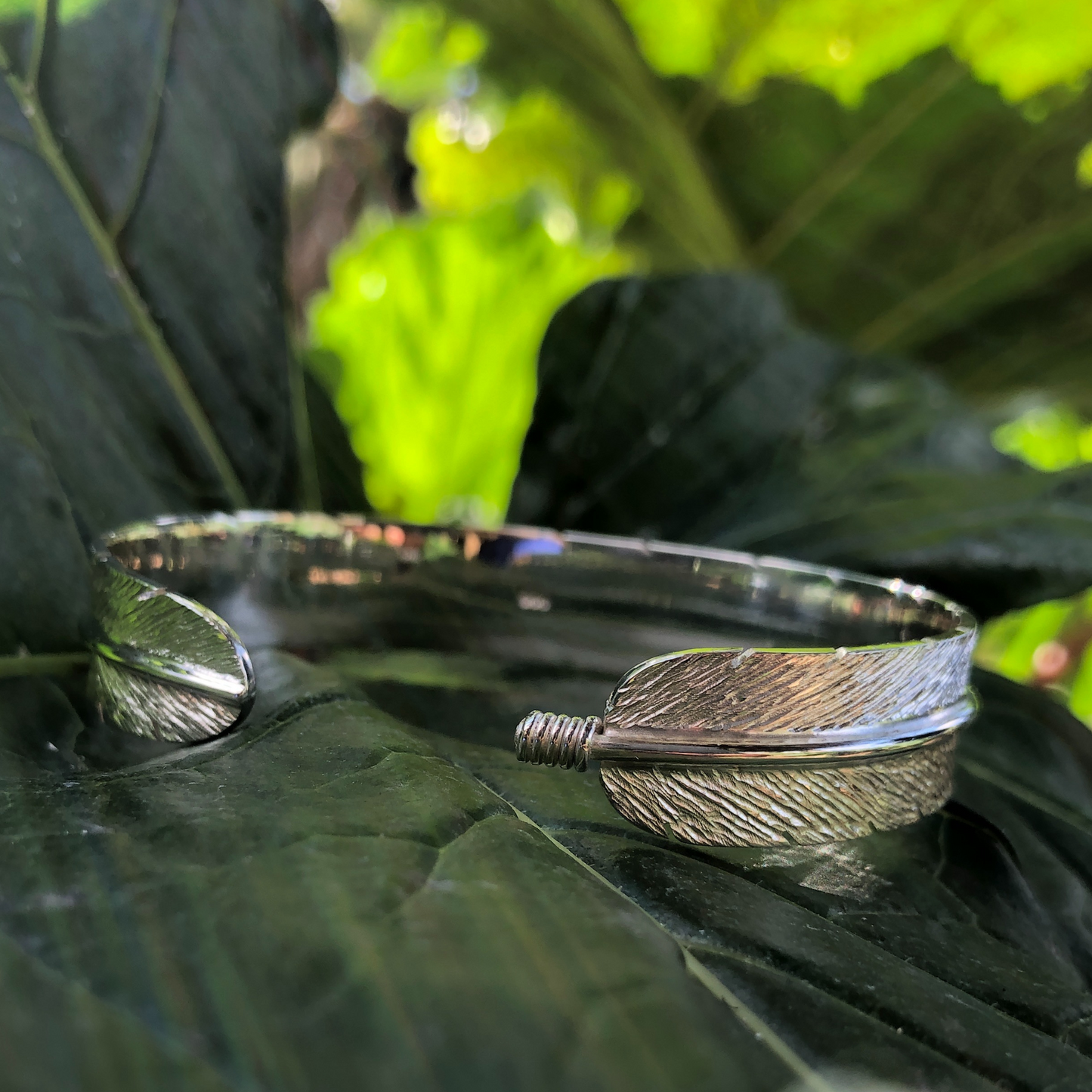 feather cuff bangle made in Zimbabwe