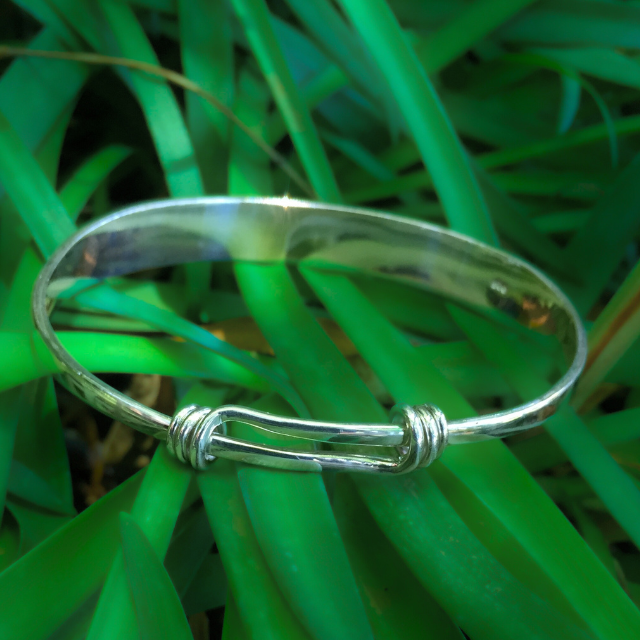 Sterling Silver Medical Alert Double Knot Adjustable Bangle