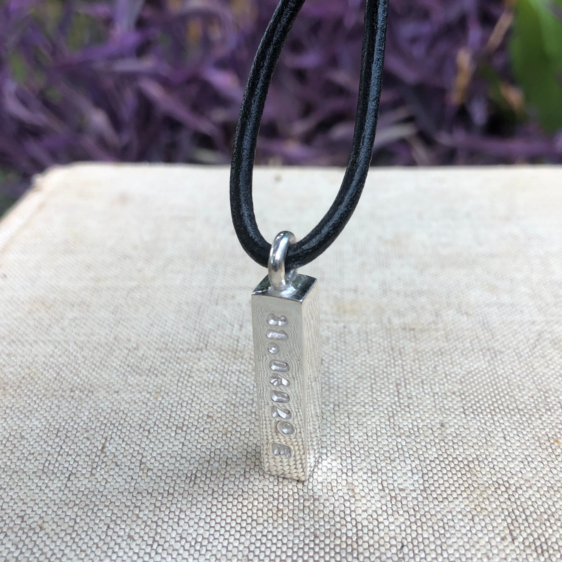 African Leather and Silver GPS Necklace by The Zuri Collection