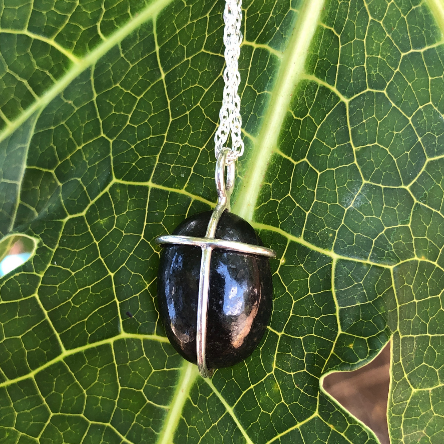 Mt Nungu Granite and Silver Cross on a Silver Chain