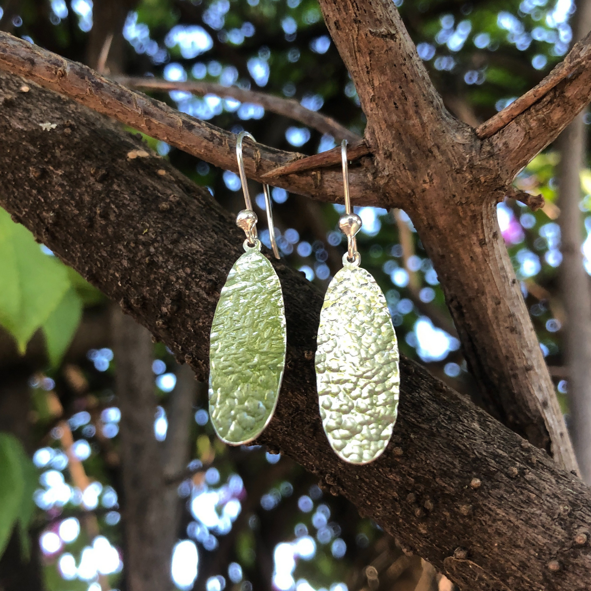 Sterling Silver textured  Earrings Made in Zimbabwe, by the Zuri Collection, Africa