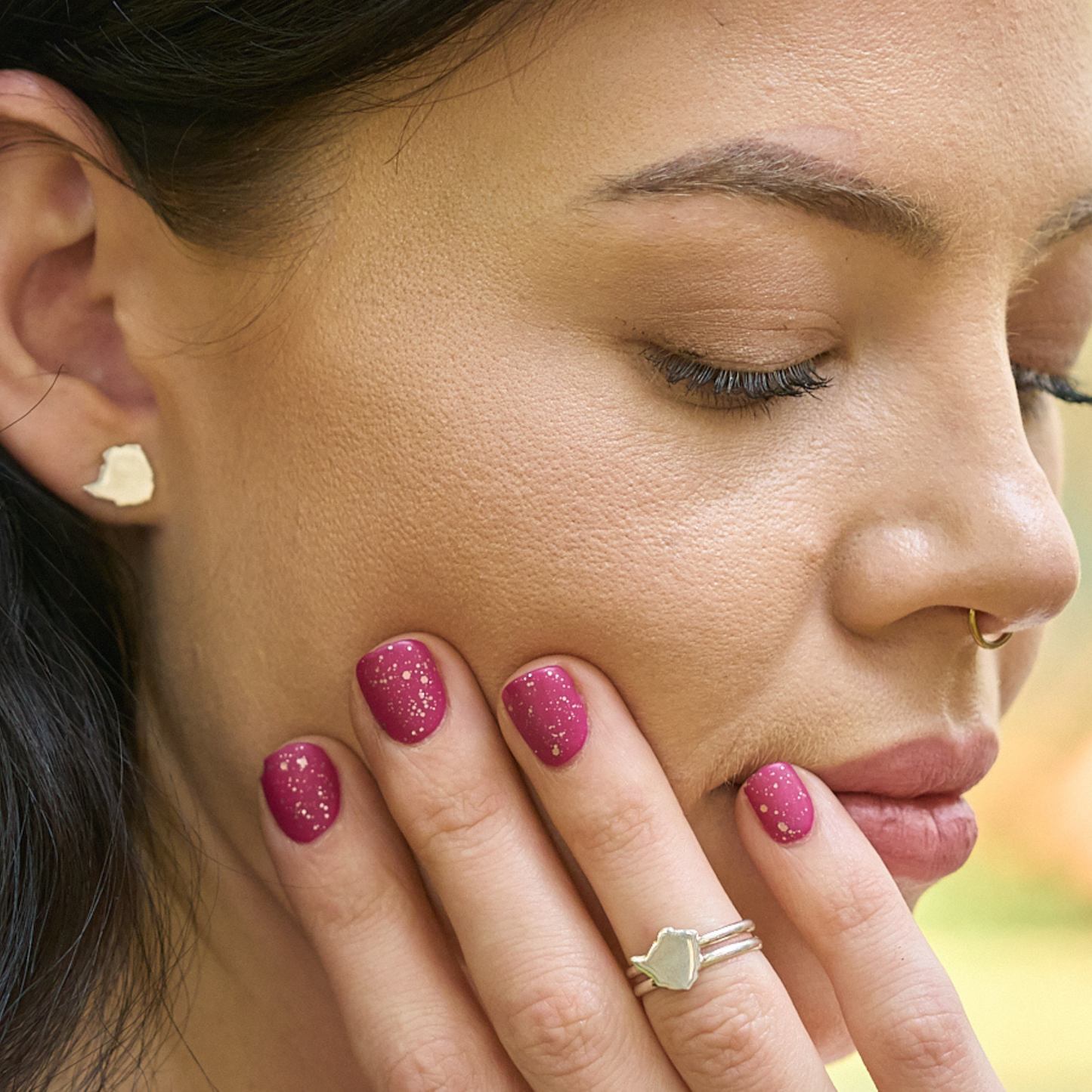Silver Zimbabwean Map Stud Earrings