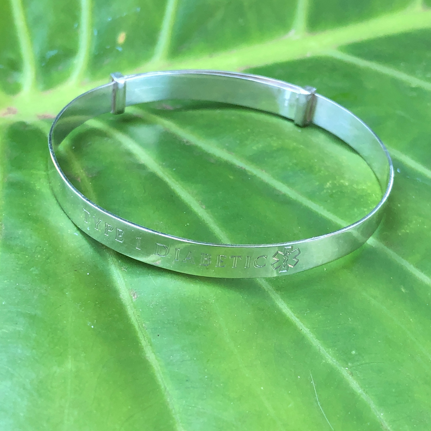 Sterling Silver Adjustable Child's Medical Alert Bangle