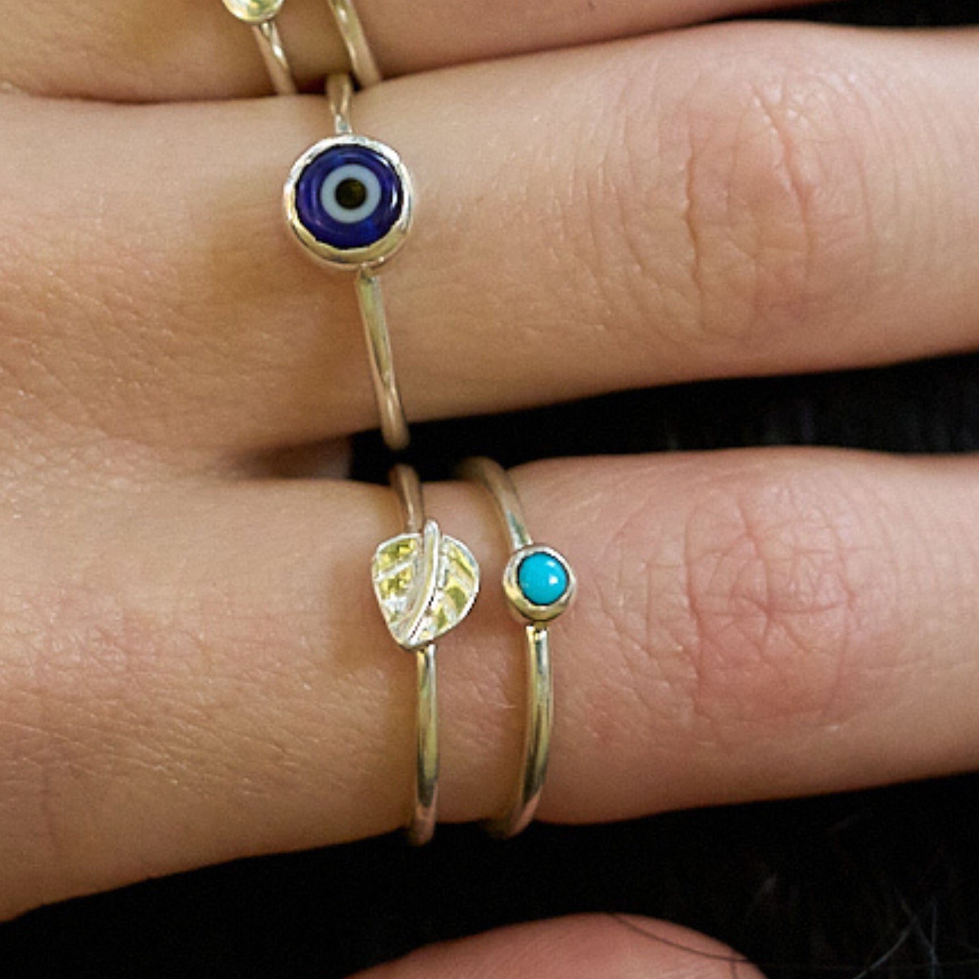 African Silver stacking Rings