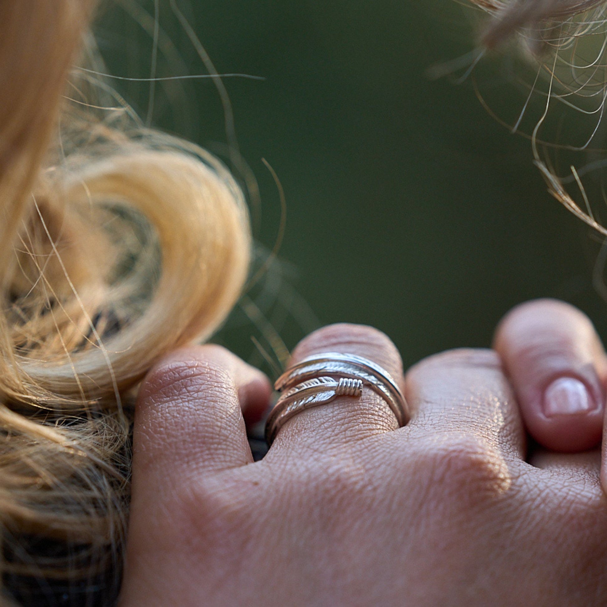 silver feather cuff ring made in zimbabwe