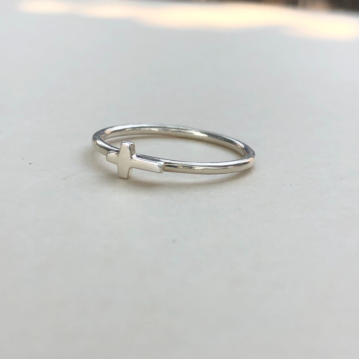 African Handmade Cross ring made in silver by The Zuri Collection in Zimbabwe