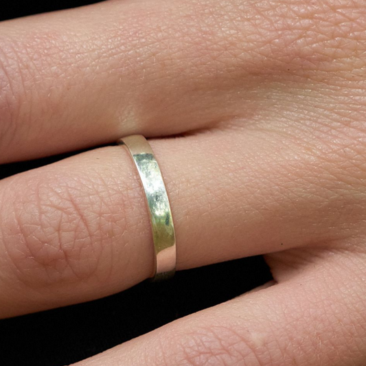 African handcrafted simple flat band ring made in Zimbabwe by The Zuri collection