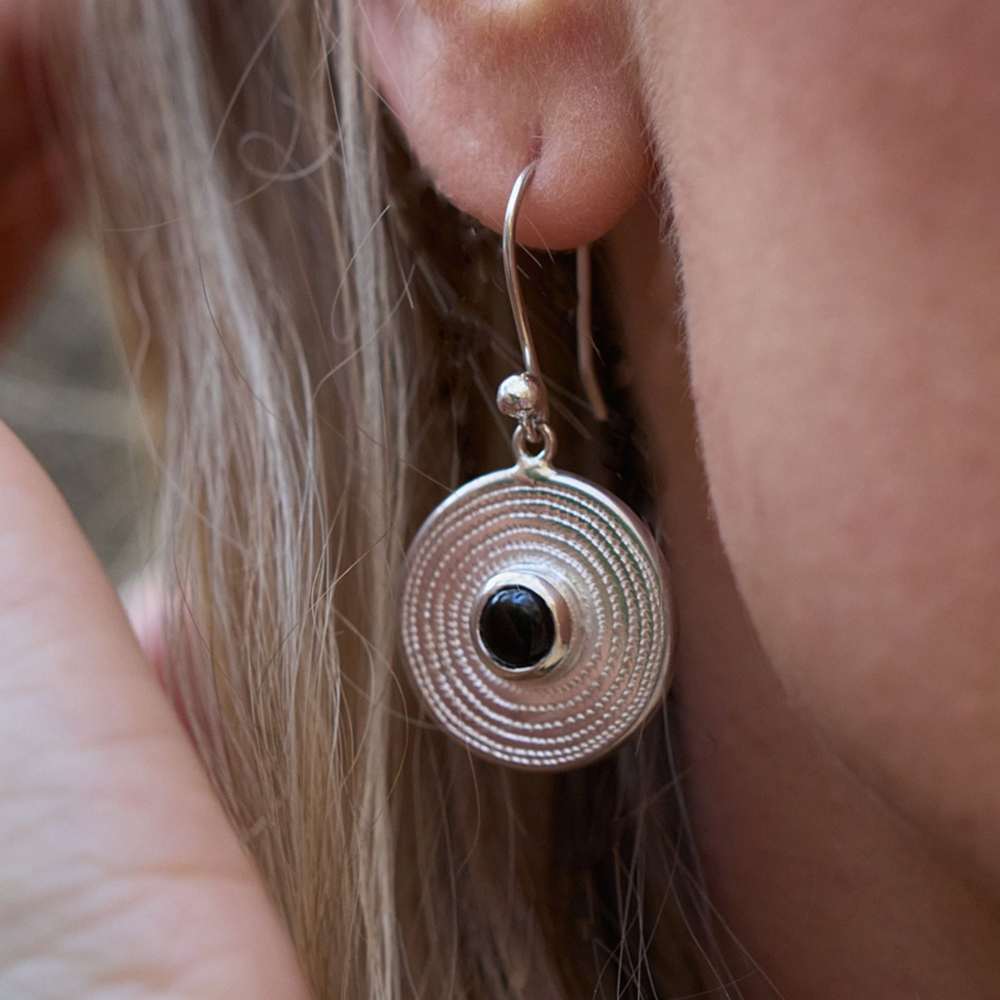 Sterling Silver ndoro onyx earrings made in Zimbabwe, Africa , Hand engraved patterns, onyx jewelry