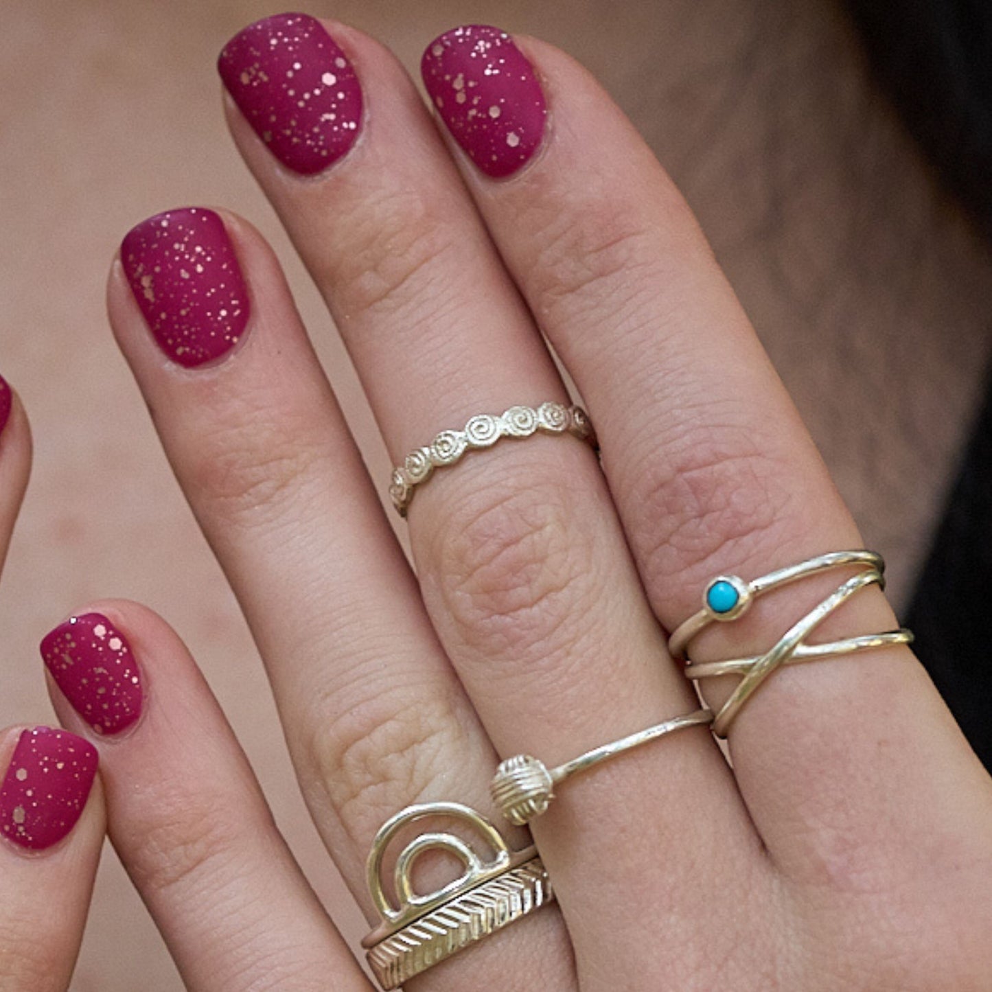 Silver stacking rings made by The Zuri Collection in Zimbabwe