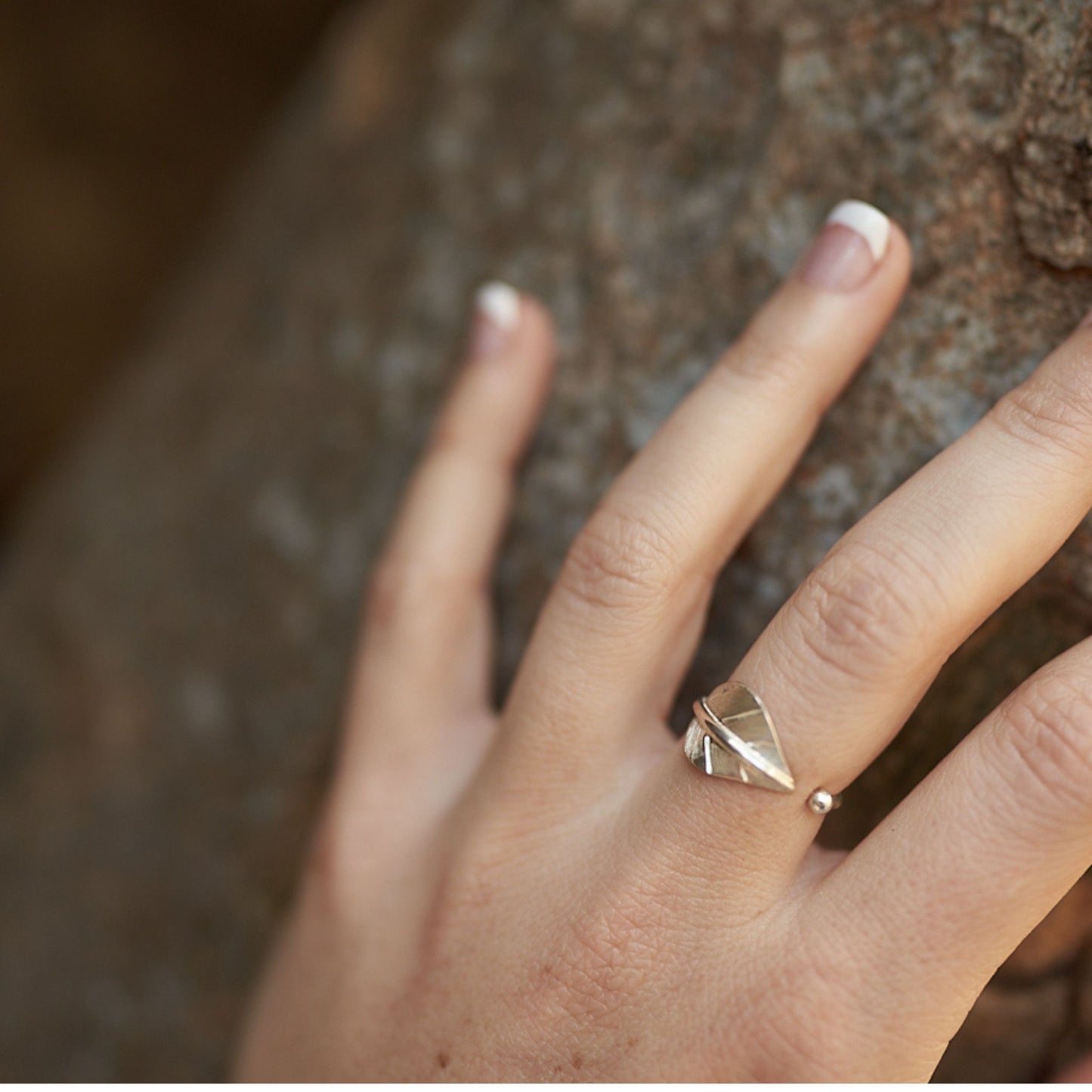 handmade leaf cuff ring Made in Zimbabwe