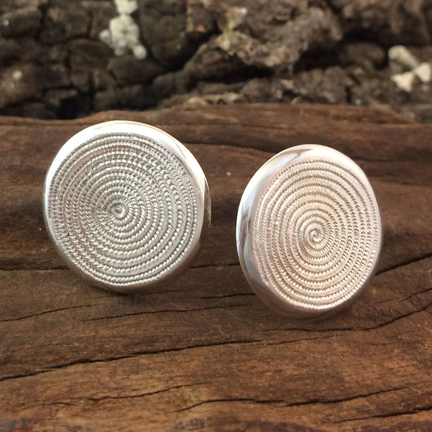 Sterling Silver Ndoro Stud Earrings made by The Zuri Collection  , Africa, Afrocentric patterns,Shona