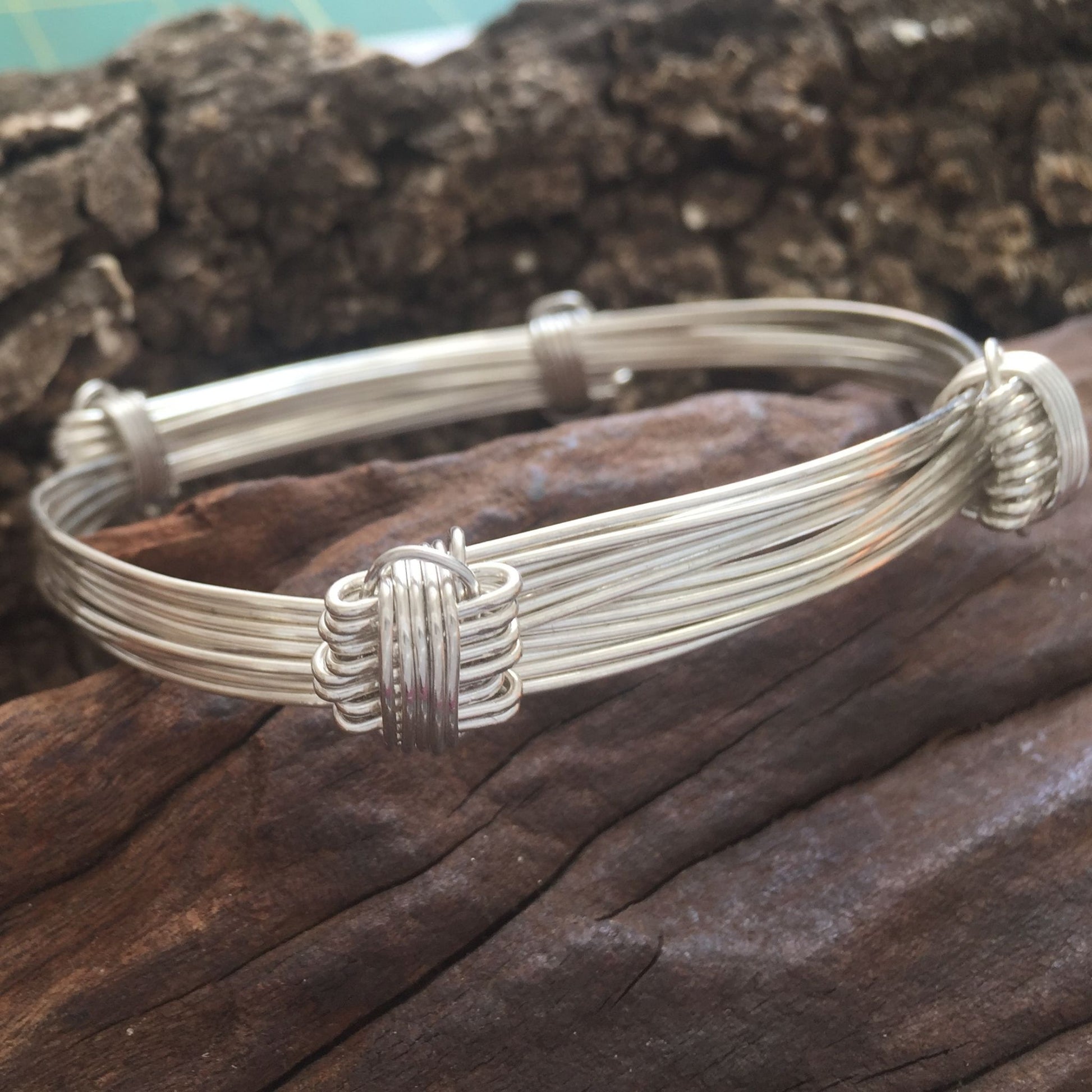 Silver Elephant 4 knot Bangle Made in Bulawayo , Zimbabwe, Africa