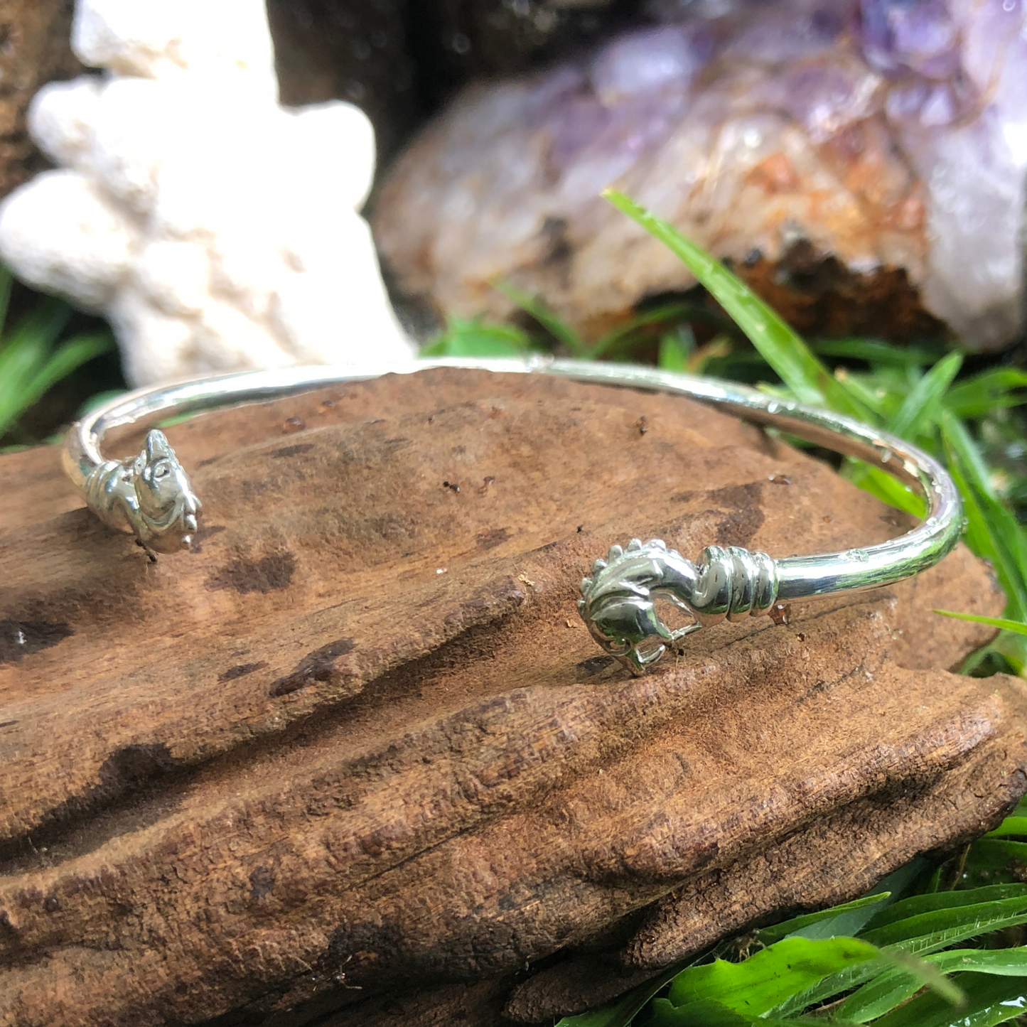 silver nyami nyami bangle