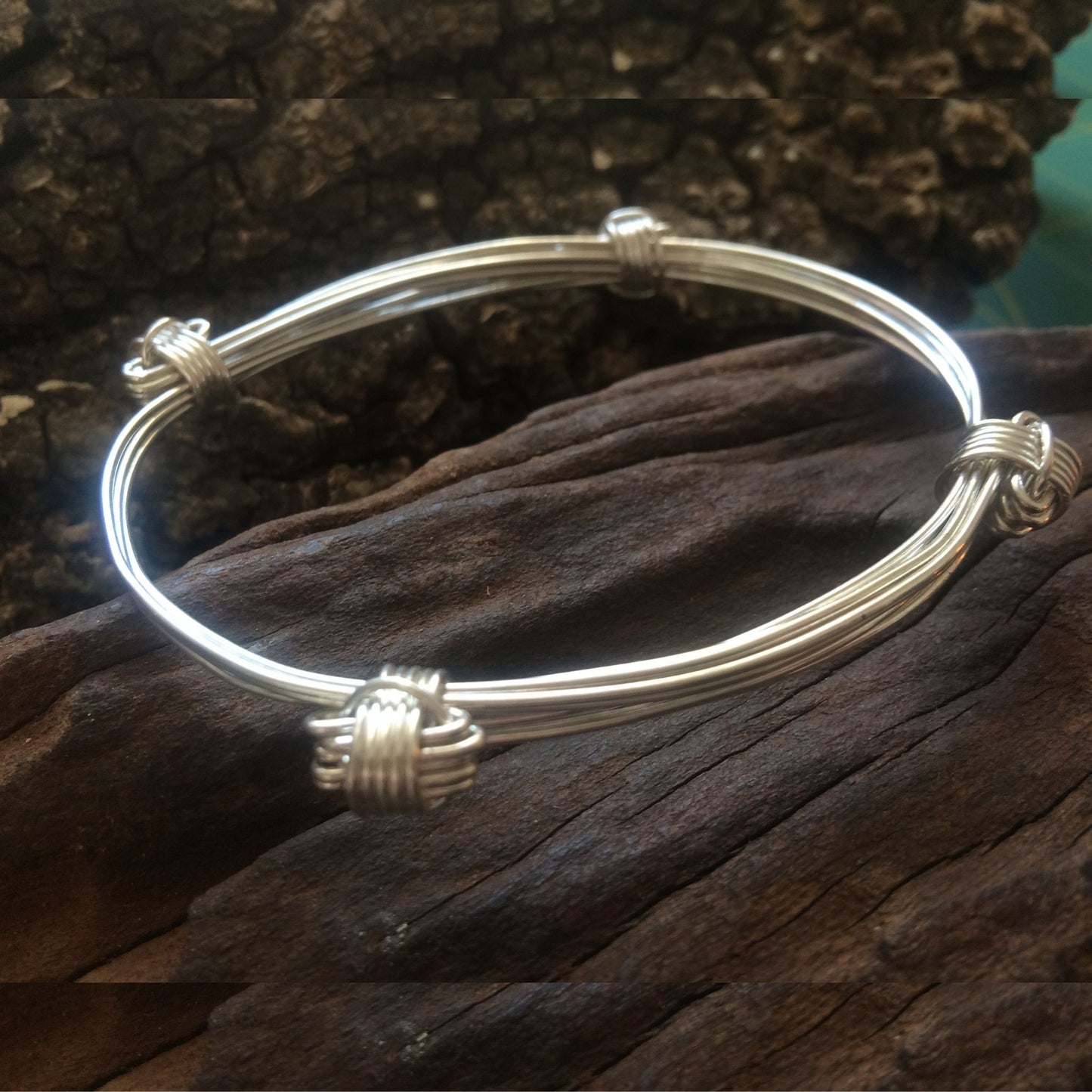 Elephant knot silver Bangles made by the Zuri Collection , safari bangles