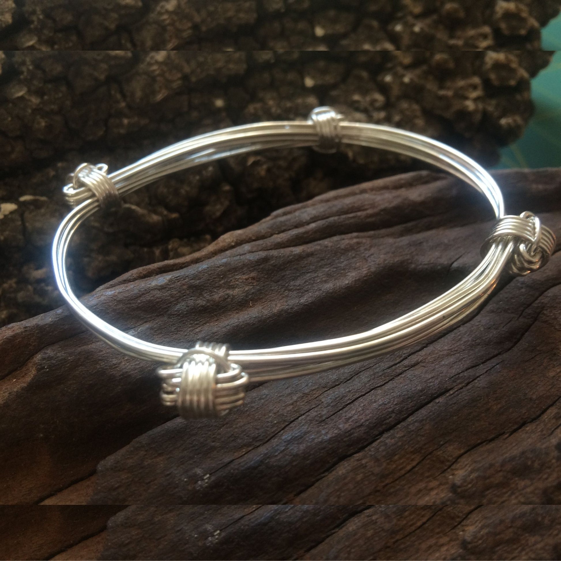 Elephant knot silver Bangles made by the Zuri Collection , safari bangles