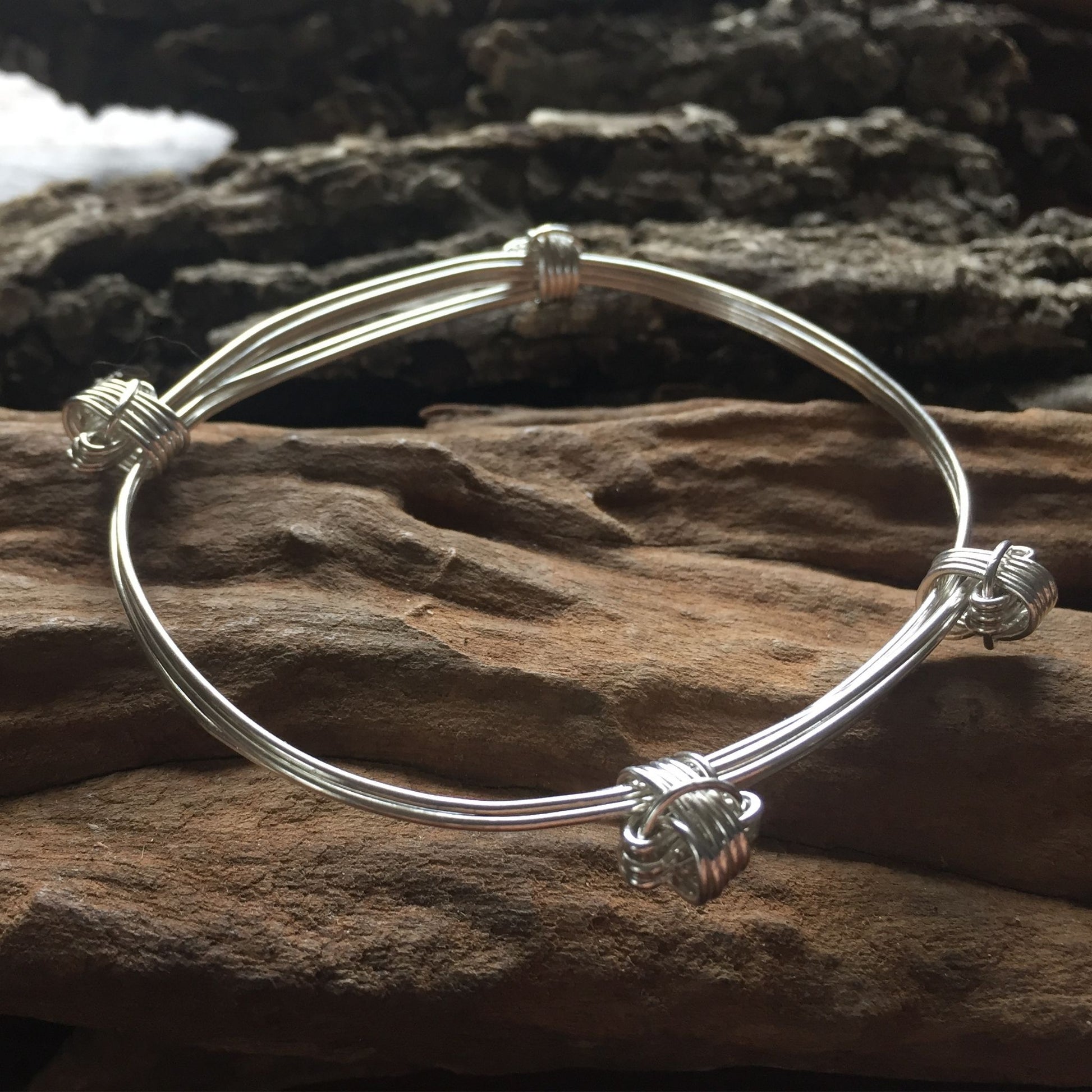 Silver Elephant hair Bangle made in Zimbabwe