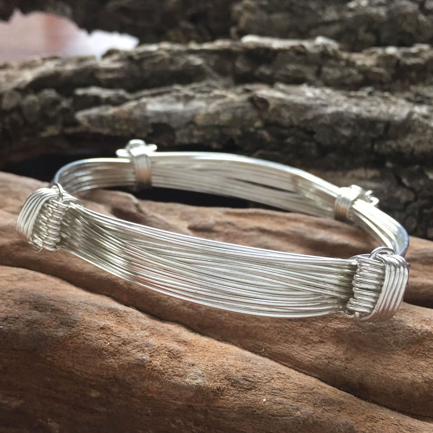 Chunky Silver Elephant Knot Bangle Made by The Zuri Collection