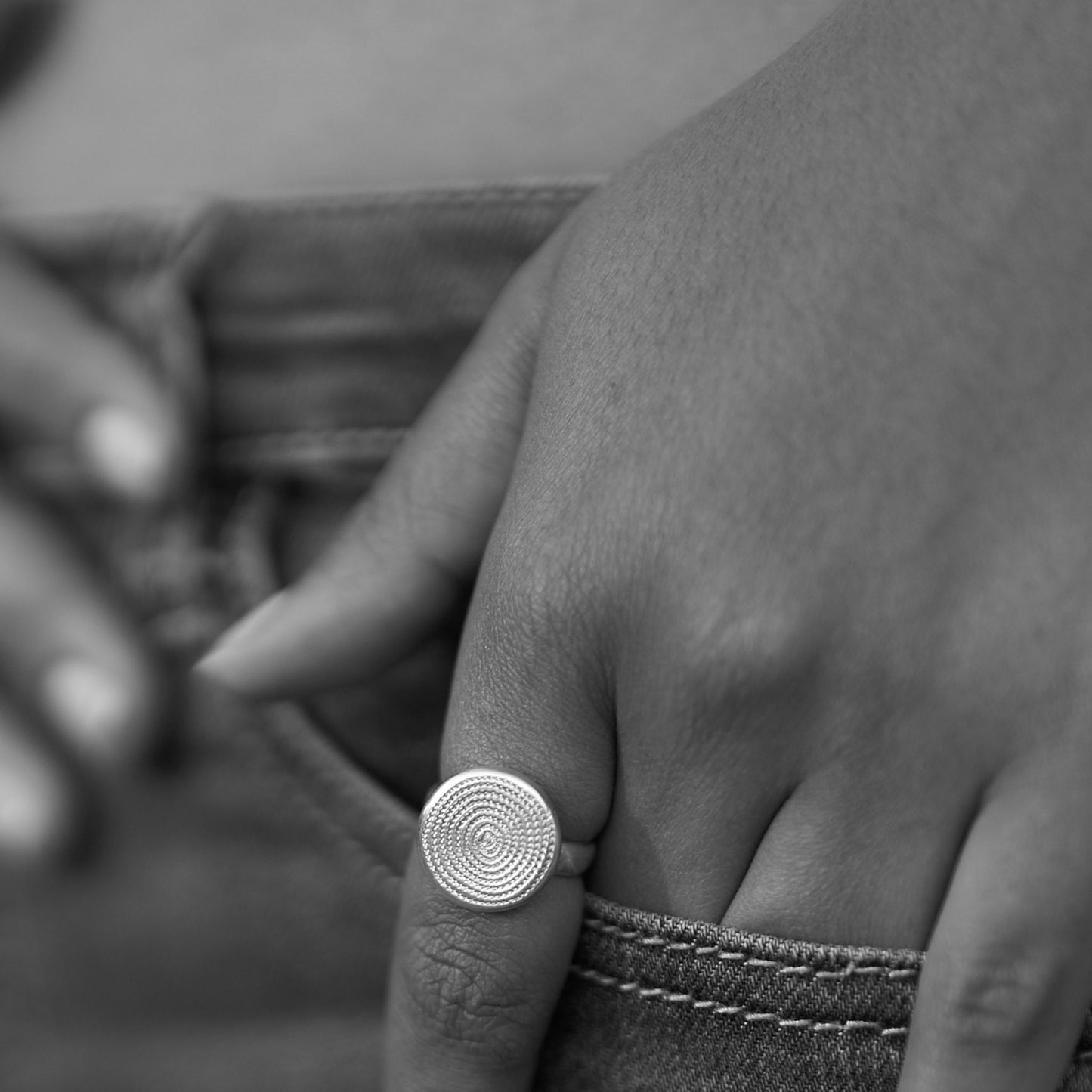Chunky Ndoro Silver Ring made in Africa by The Zuri Collection
