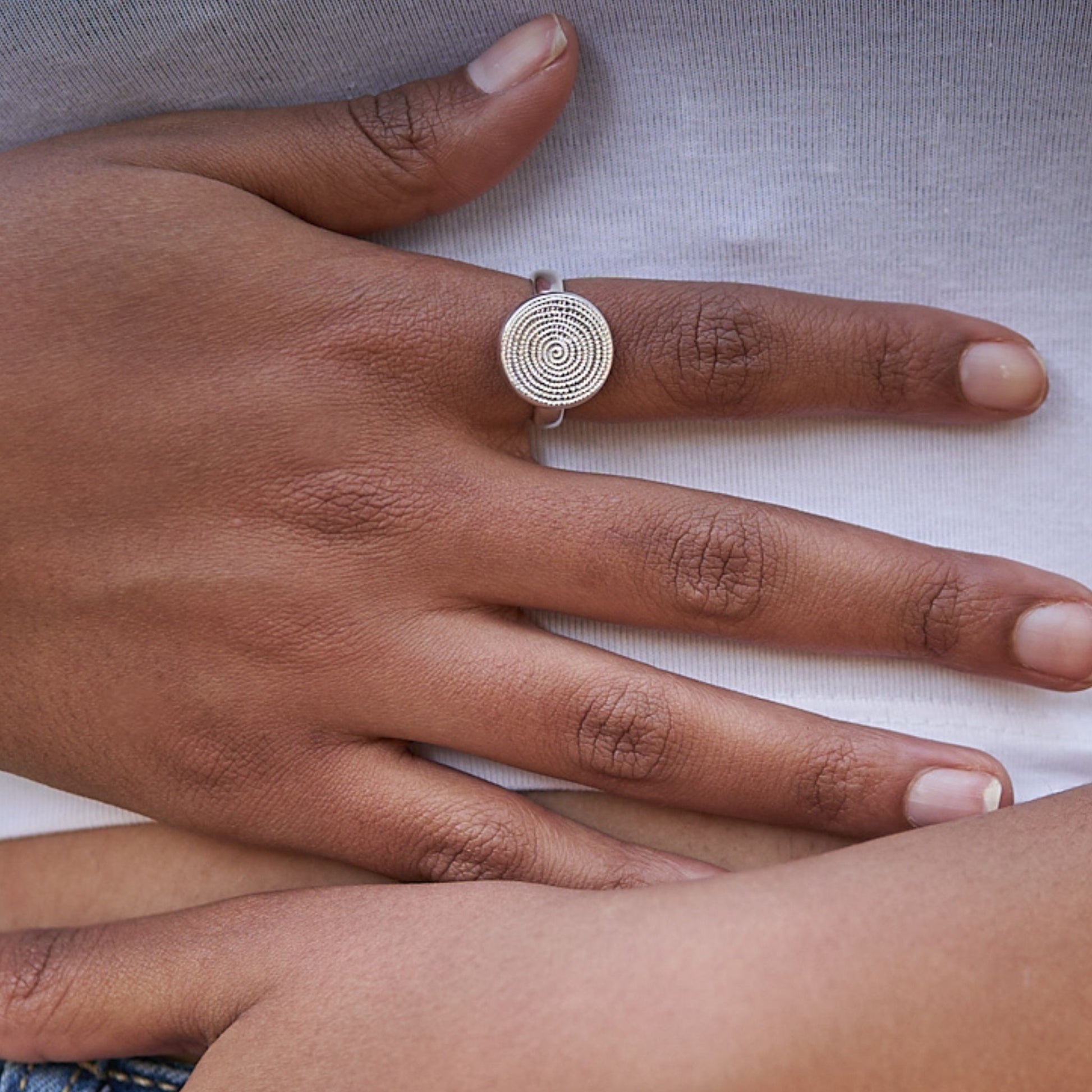 Great Zimbabwe Inspired Silver Ndoro Single Band Ring Made in Bulawayo , Africa