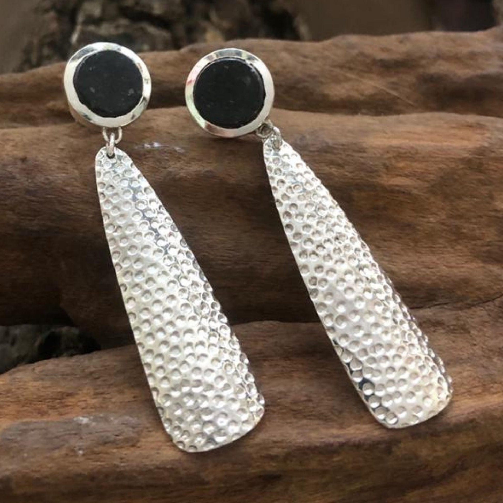African Inspired Matobo Granite Jewellery made in Bulawayo , dangle earrings