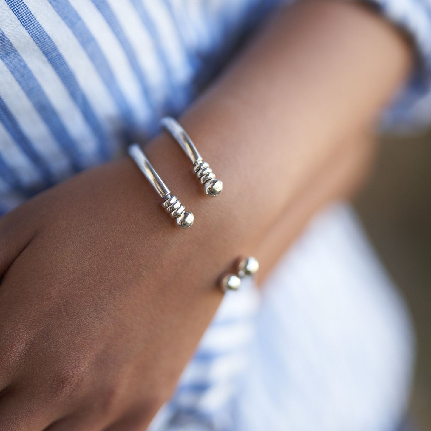 His and Hers Sterling Silver Family Cuff Bangles Made In Bulawayo