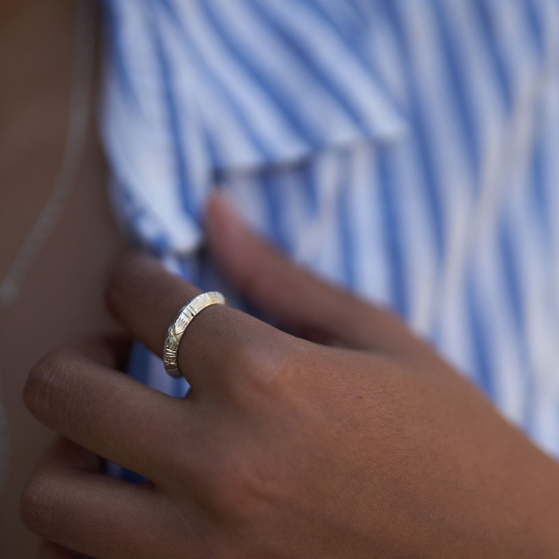 African Silver Ndebele Peak Ring