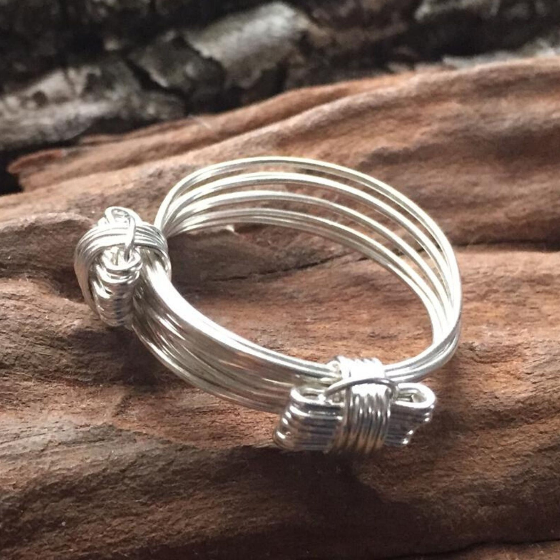 Sterling Silver Elephant Hair Bangle Ring Made by The Zuri Collection