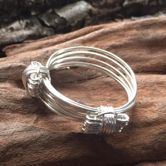 Sterling Silver Elephant Hair Bangle Ring Made by The Zuri Collection