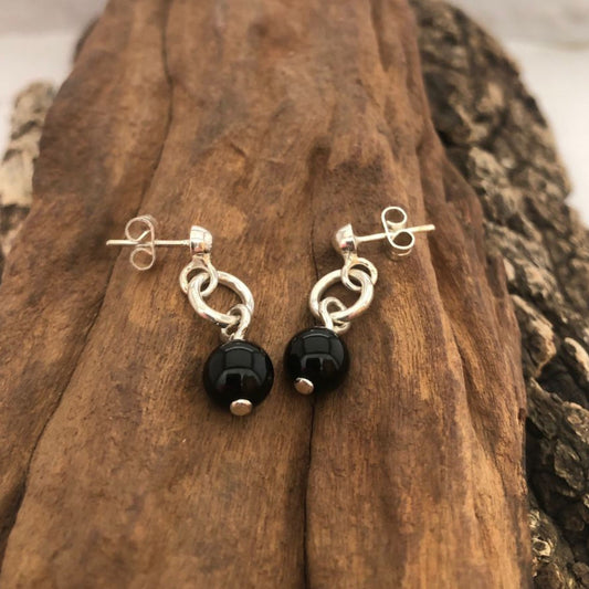 Classic Silver and Onyx Earrings