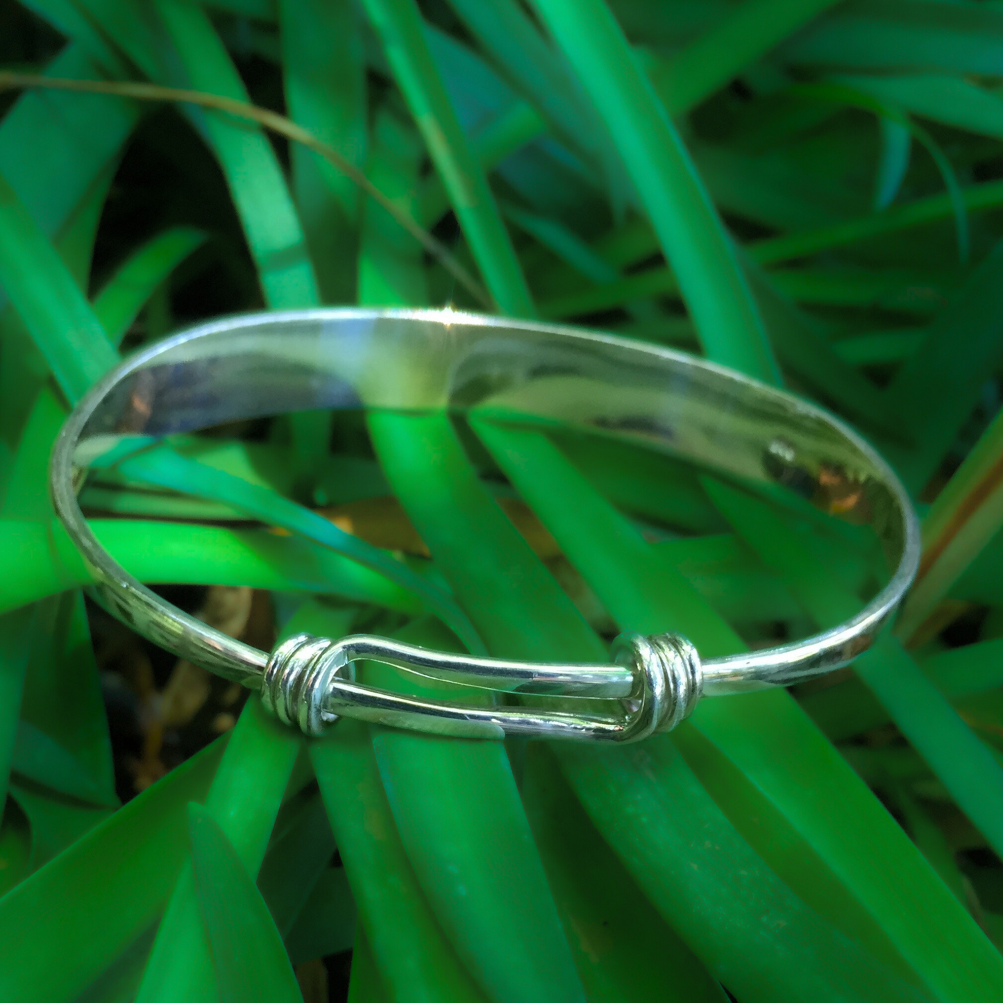Sterling Silver GPS Double Knot Adjustable Bangle