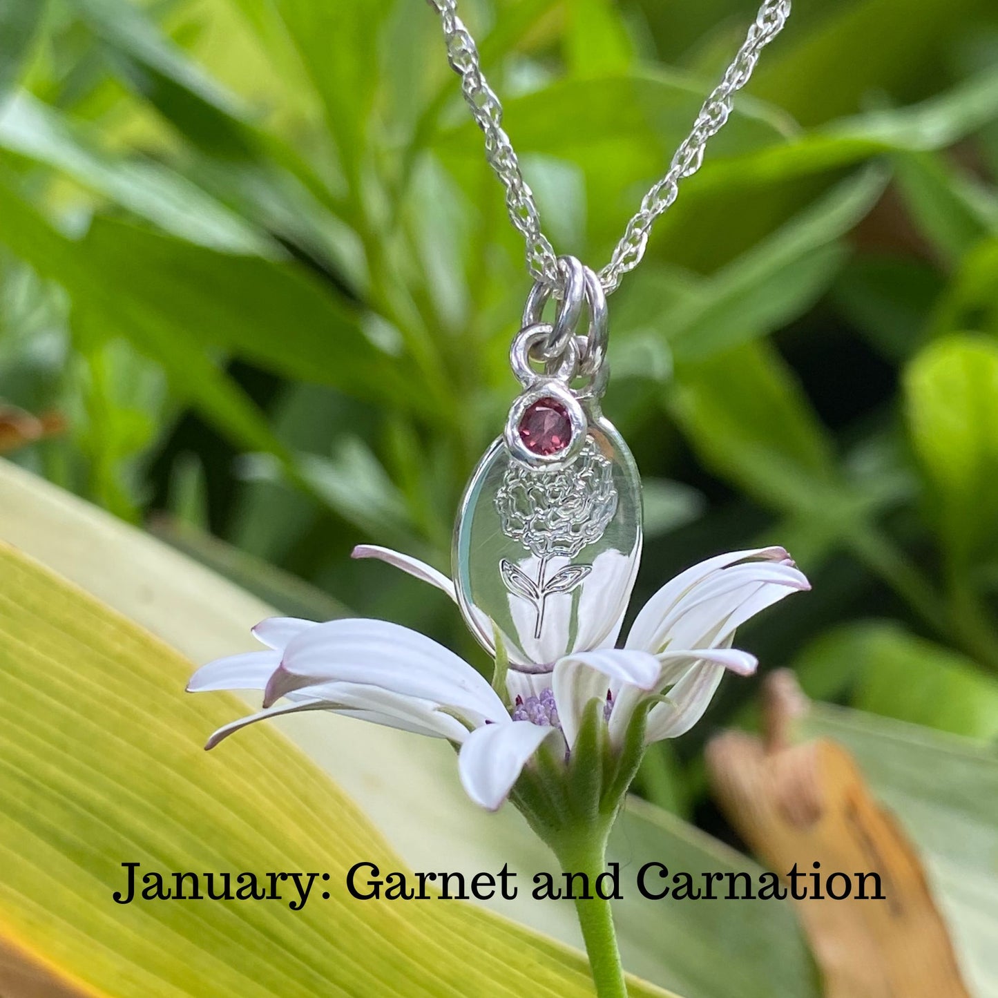 Flower and Birthstone of the Month Necklaces