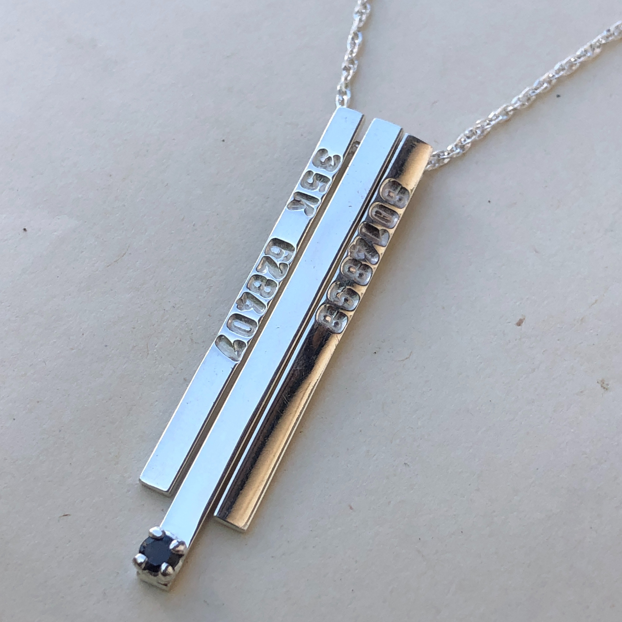 Vertical Bar Necklace with Birthstone in 18K Gold Plating - MYKA