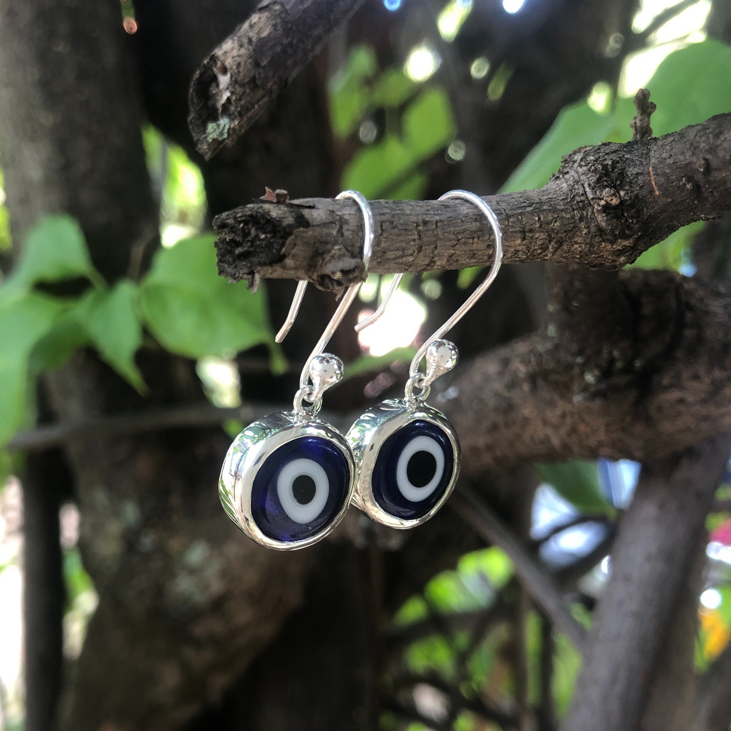 evil eye dangle earrings