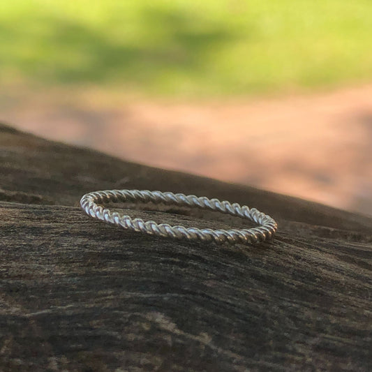 Sterling Silver Twisted Stacking Rings