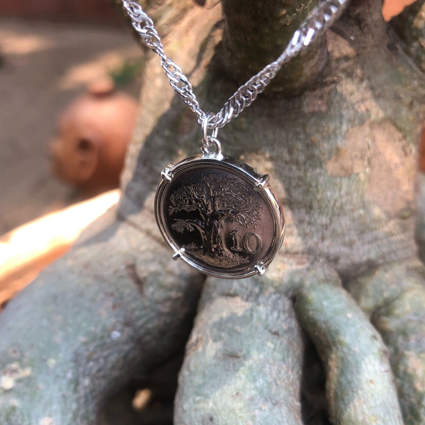 Zimbabwe Baobab Coin Necklace