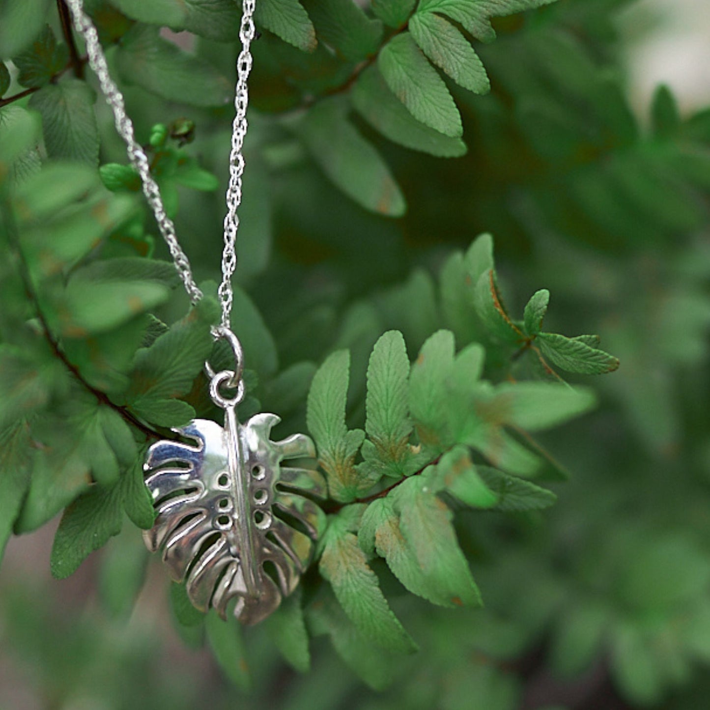 Monstera leaf necklace