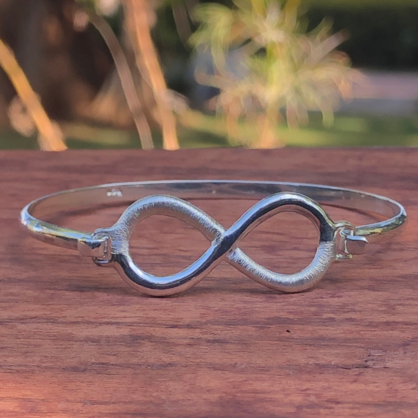 sterling silver infinity bangle made in Zimbabwe