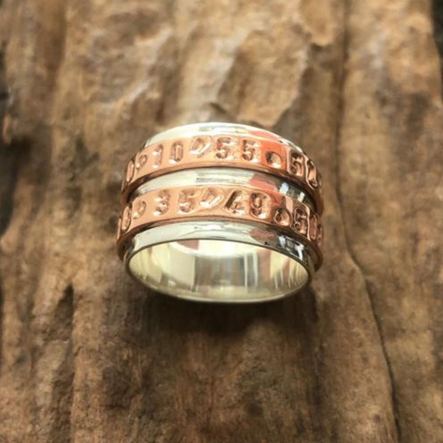 Copper and Silver GPS  Ring Made in Bulawayo 