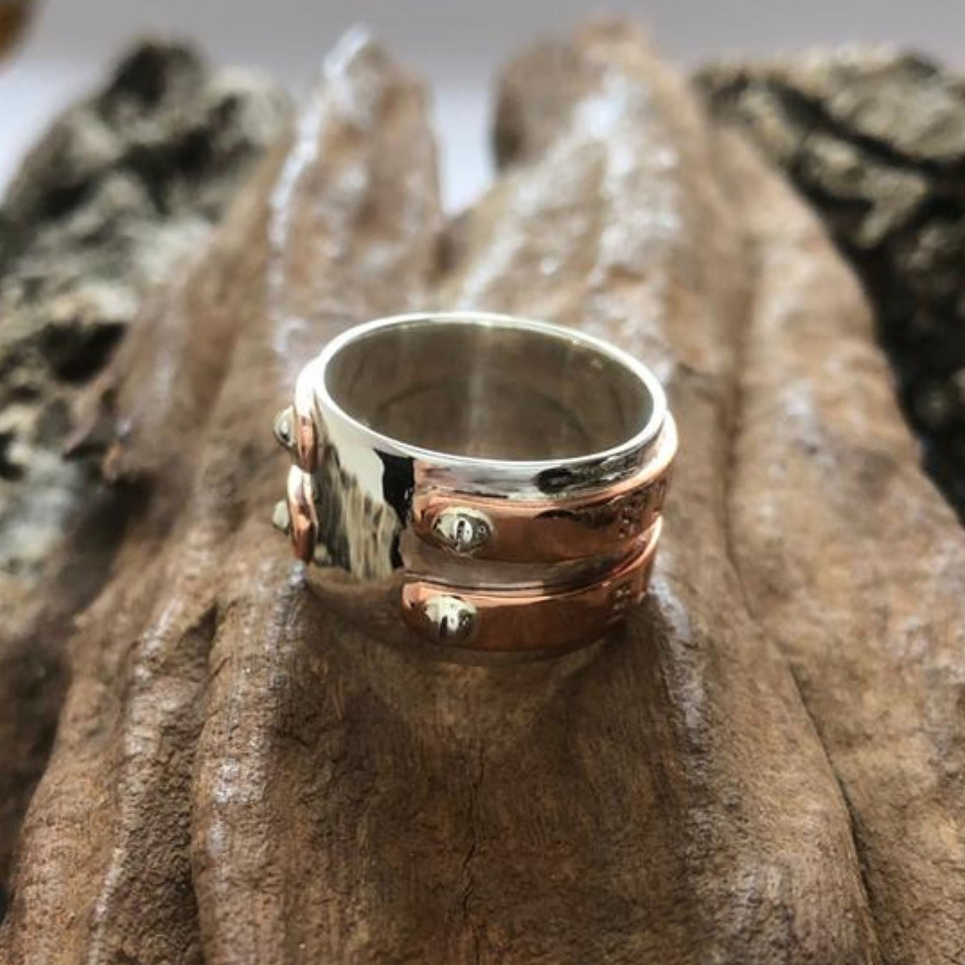 Copper GPS Ring Made by The Zuri Collection 