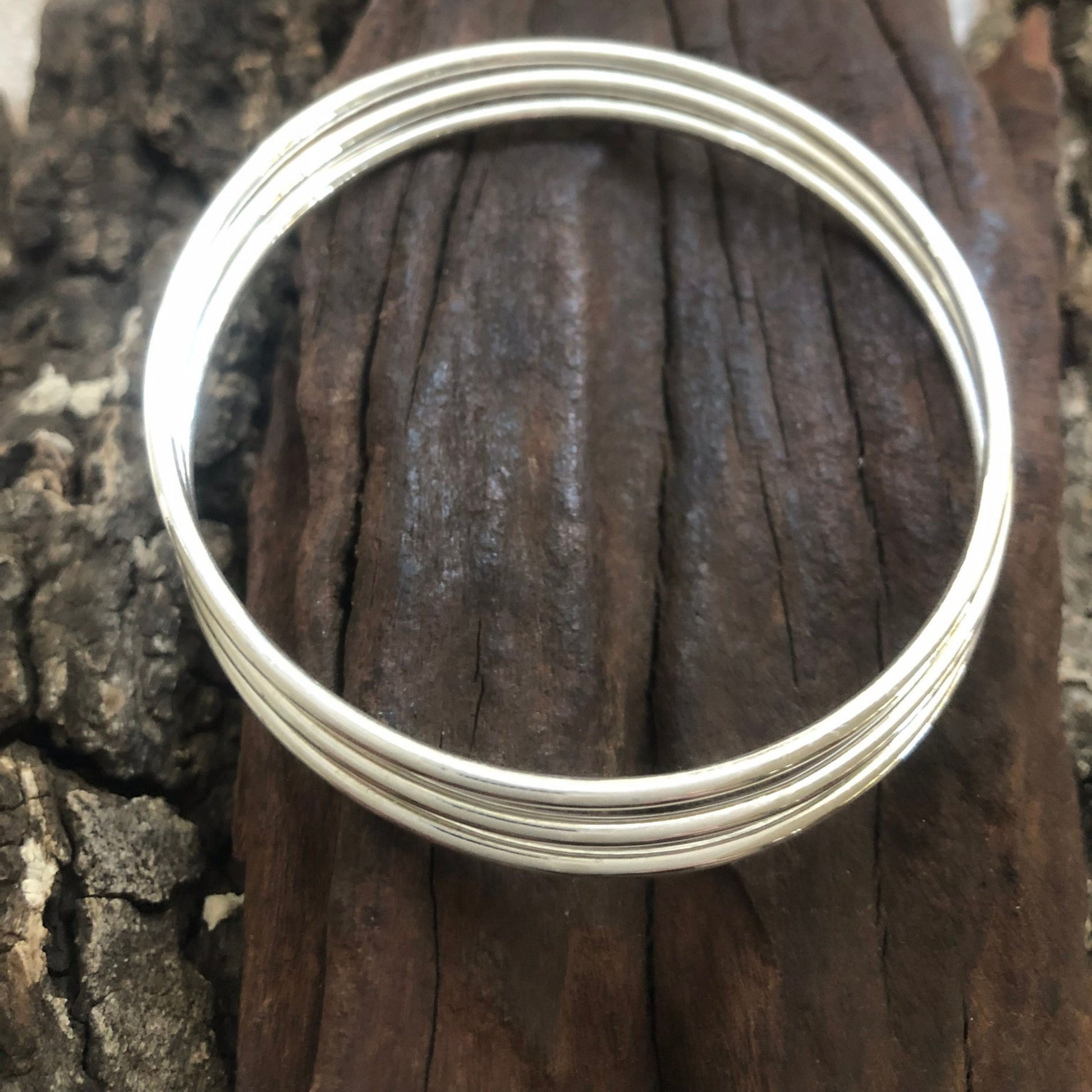 Silver minimalist Bangles made in Africa