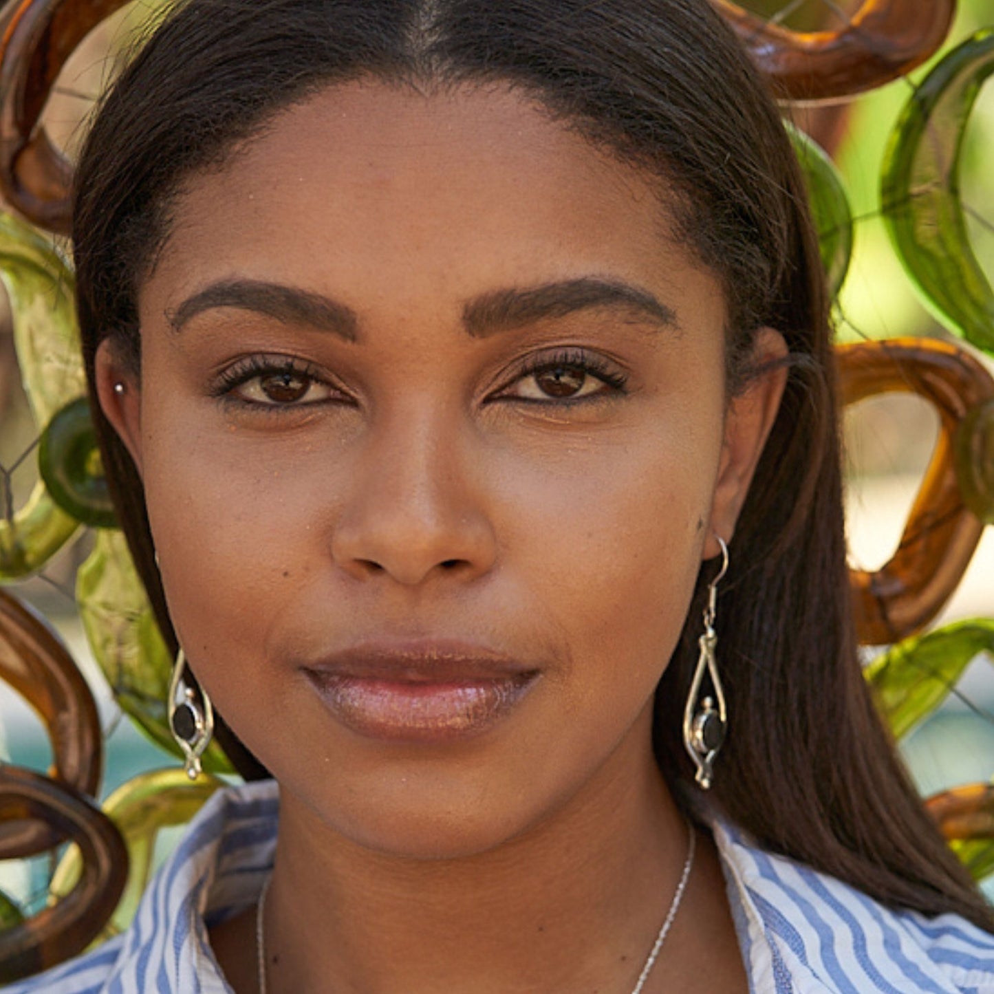 Silver Matobo Granite Earrings Made in Africa 