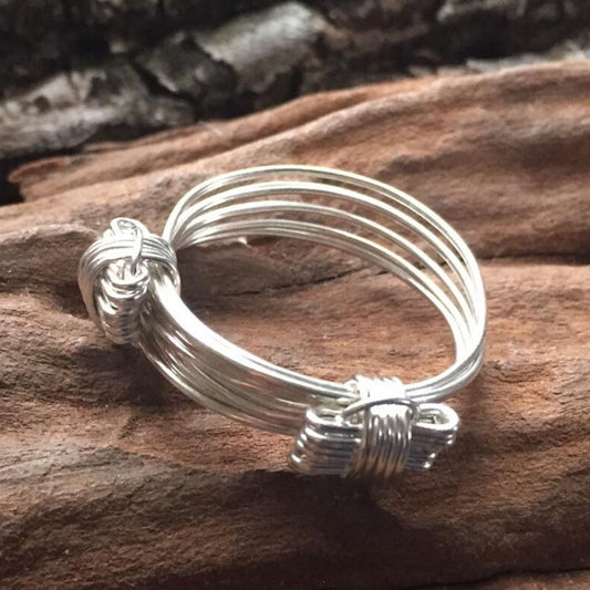 Sterling Silver Elephant Hair Bangle Ring Made by The Zuri Collection 